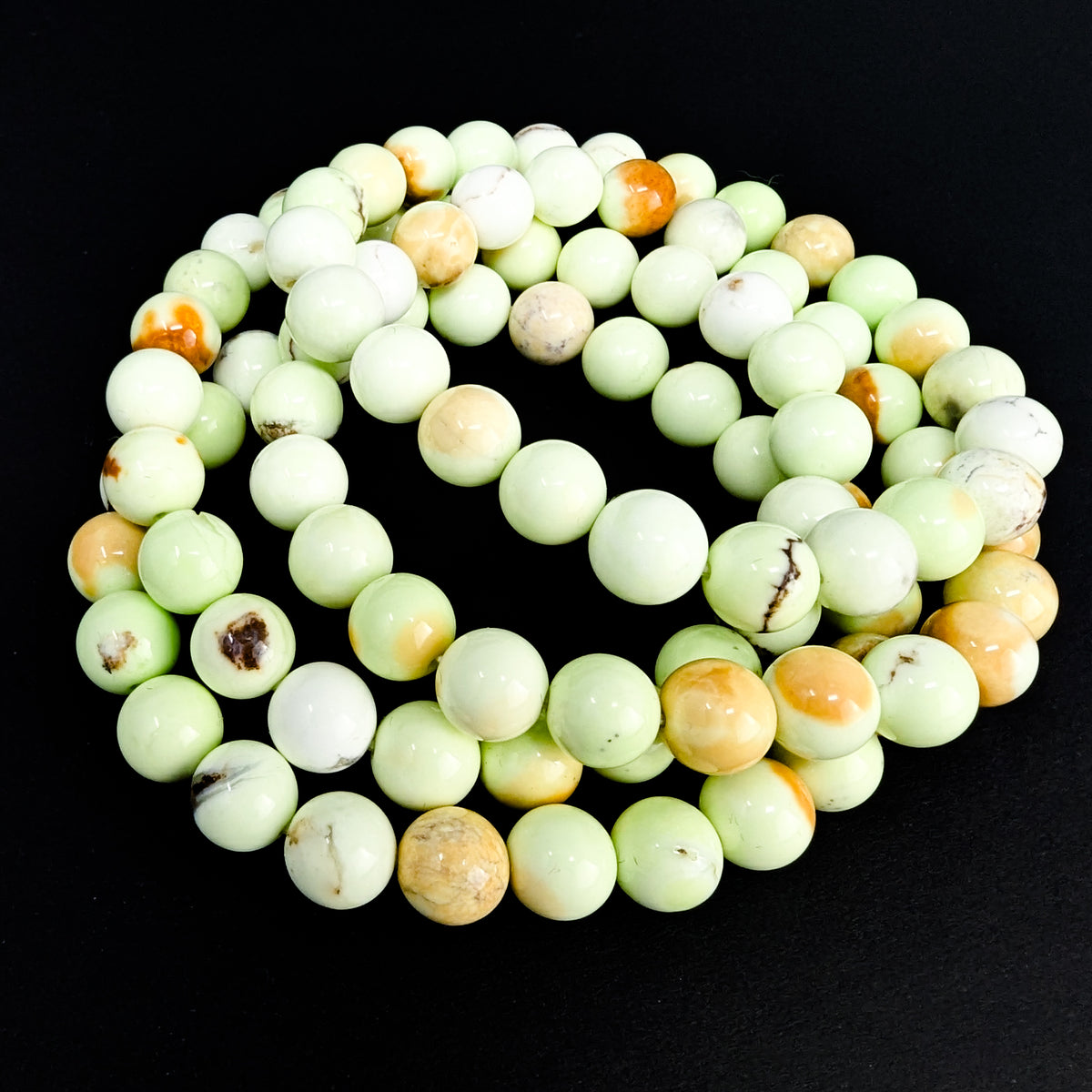 Citron Chrysoprase bead bracelet.
