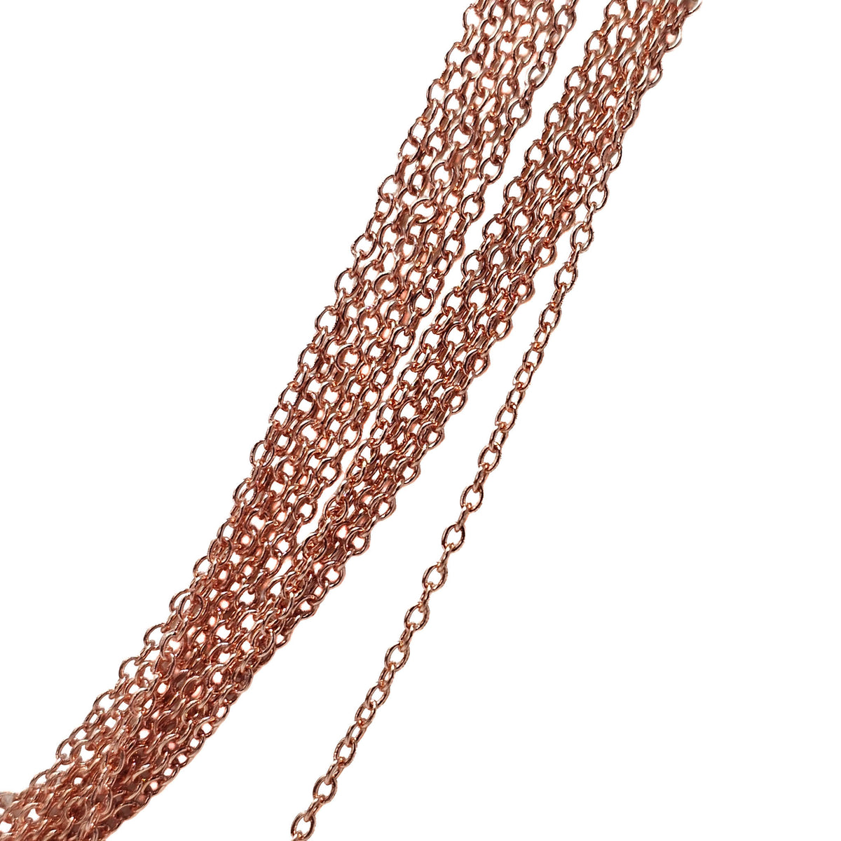 Copper plated chain – chain links, close view