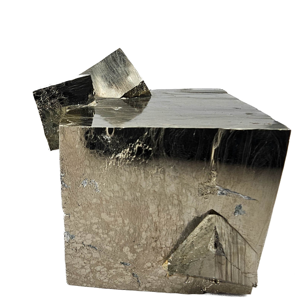 Cubic Pyrite specimen, an iron sulfide, from Ampliación a Victoria Mine, Navajún, La Rioja, Spain.