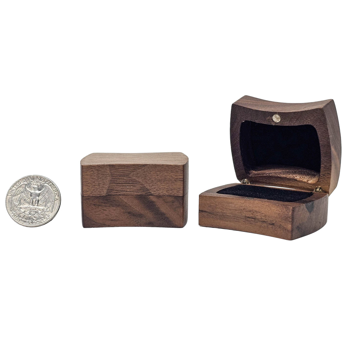 Curved Ring Box - Wooden Jewelry Box - China