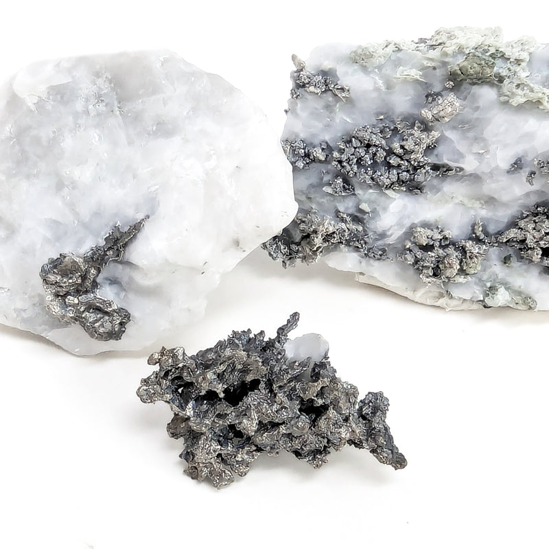 Dendritic Silver Ore in Calcite - Mineral