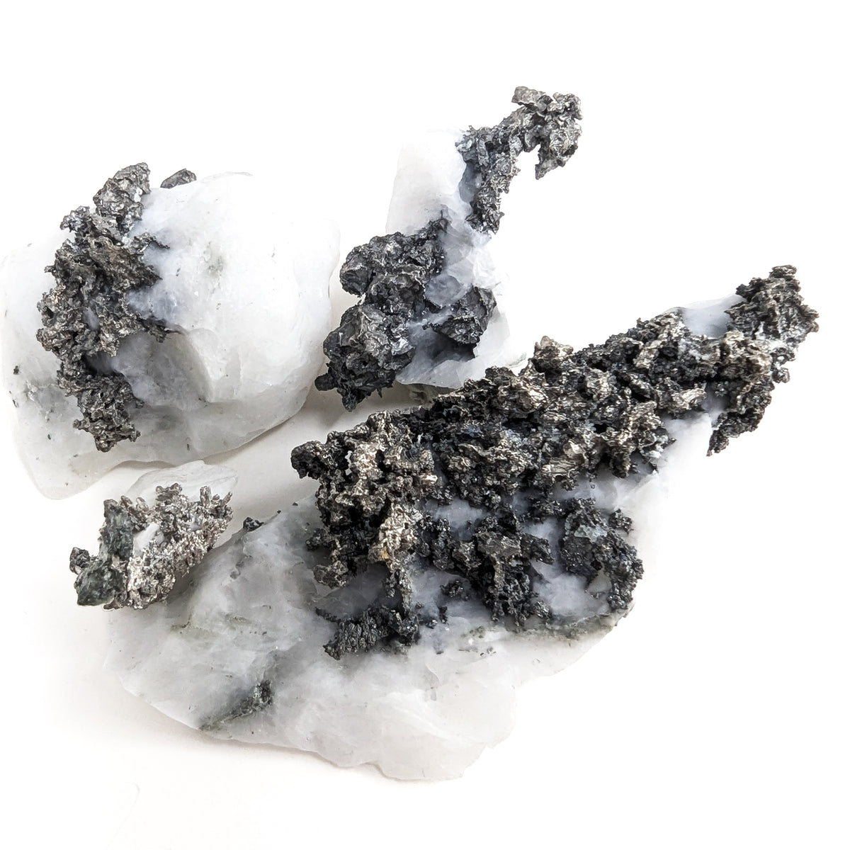 Dendritic Silver Ore in Calcite specimen from Morocco.