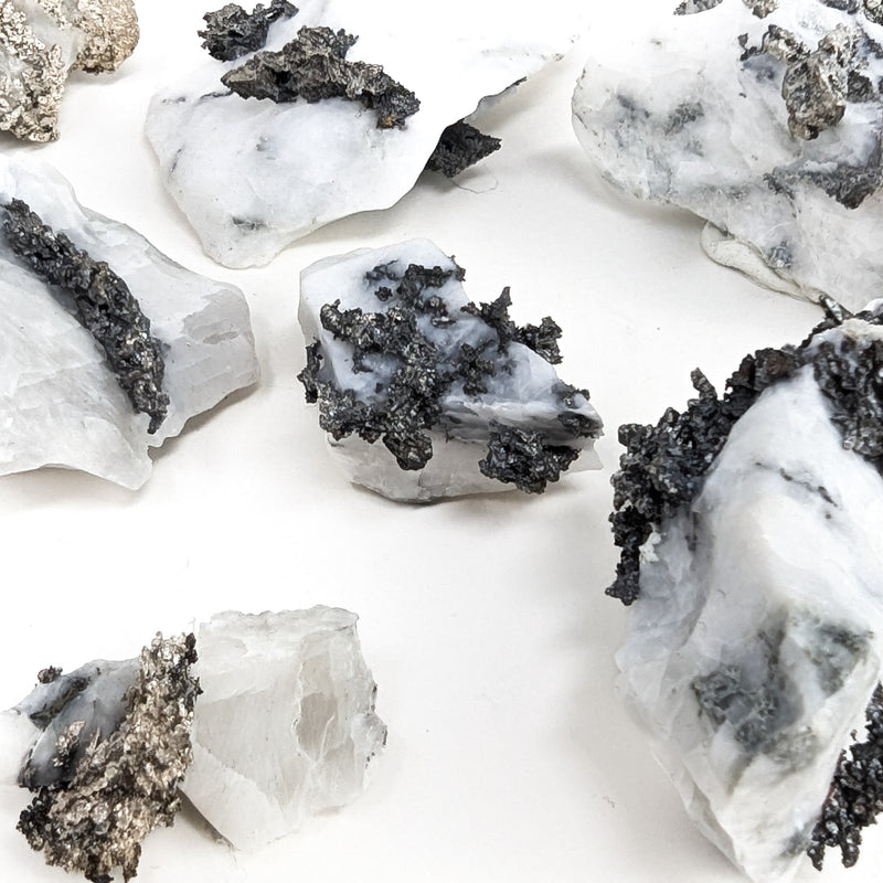 Dendritic Silver Ore in Calcite - Mineral