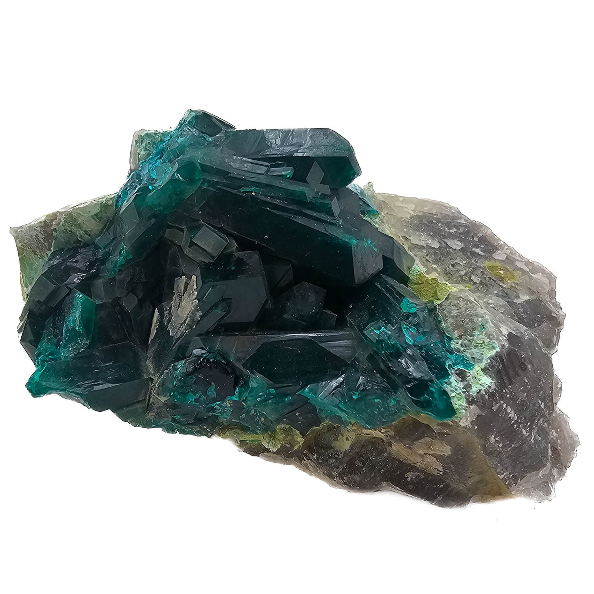 Dioptase mineral specimen.