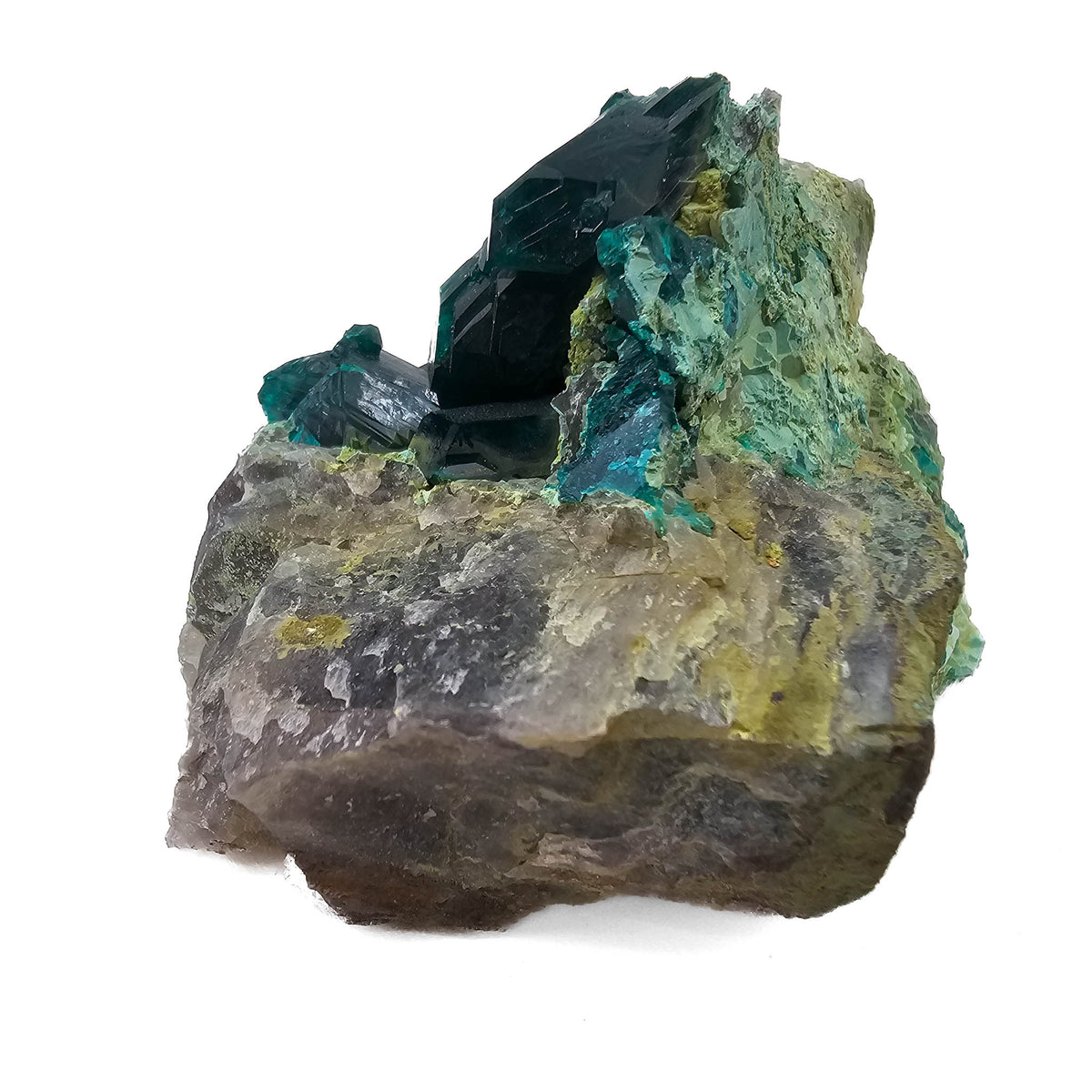 Dioptase mineral specimen.