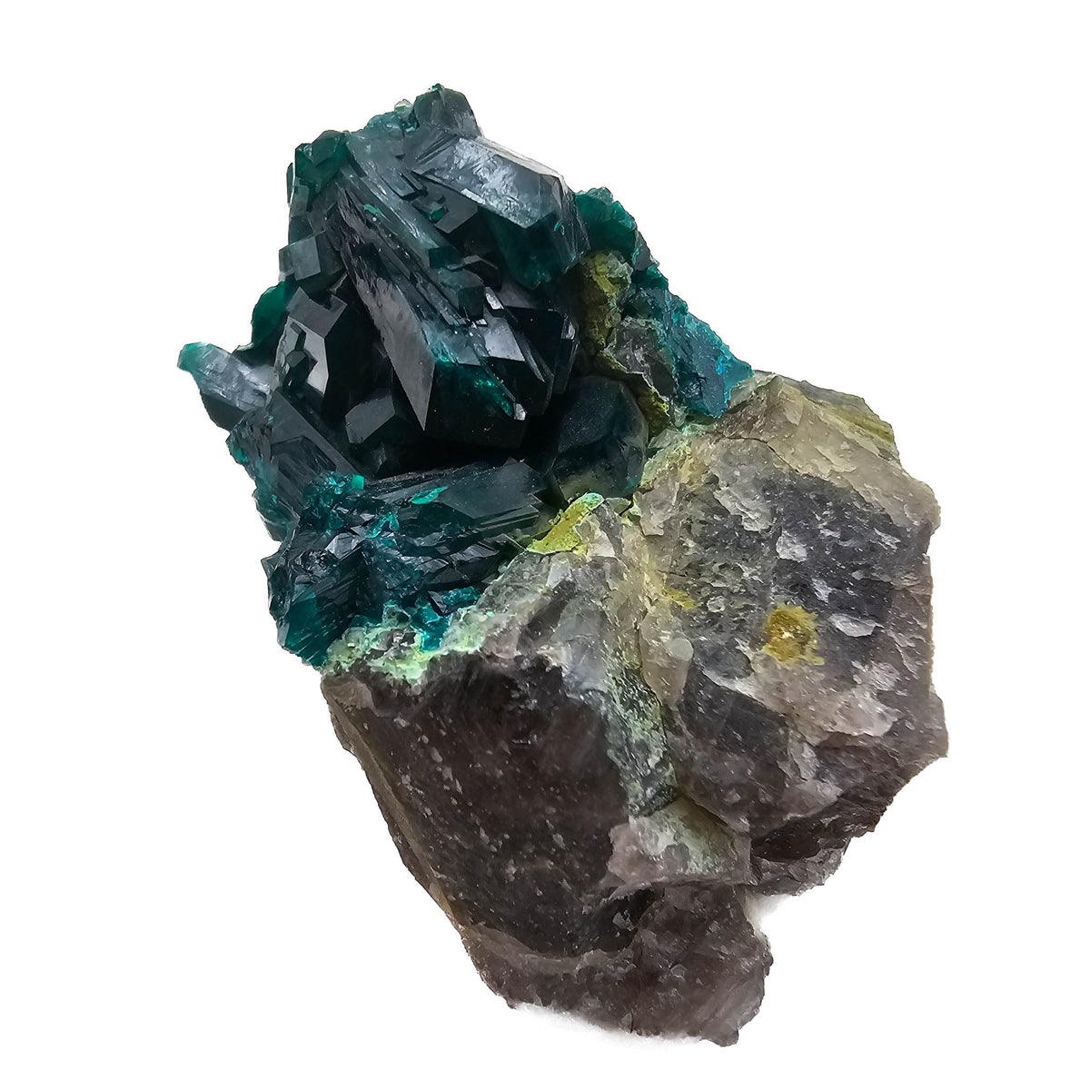Dioptase mineral specimen.