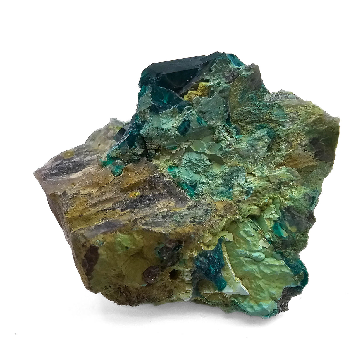 Dioptase mineral specimen.