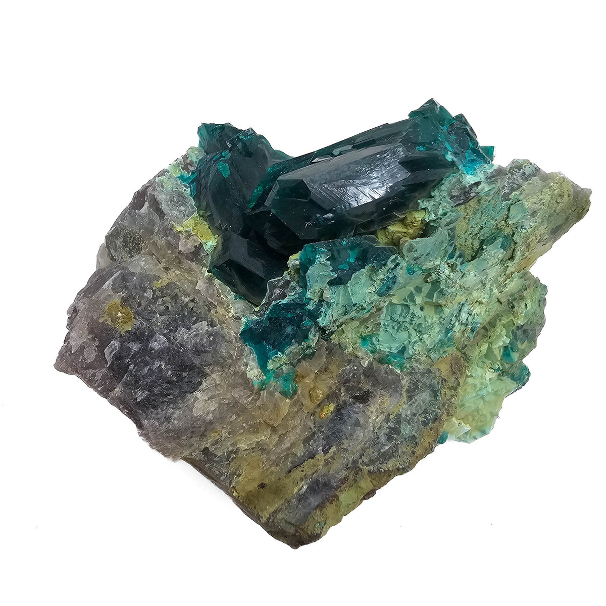 Dioptase mineral specimen.
