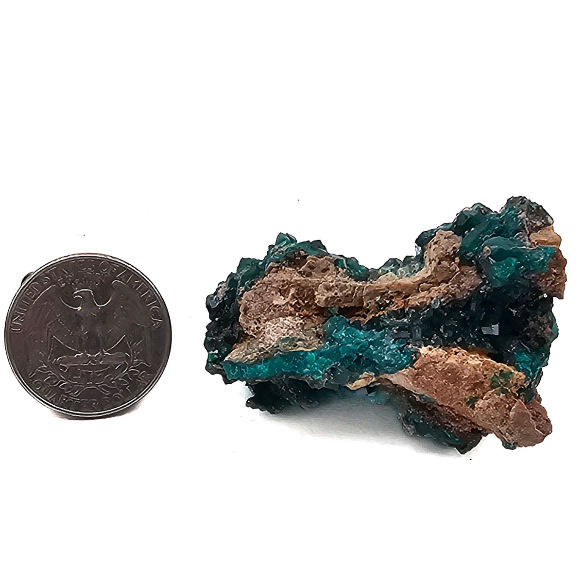 Dioptase mineral specimen.