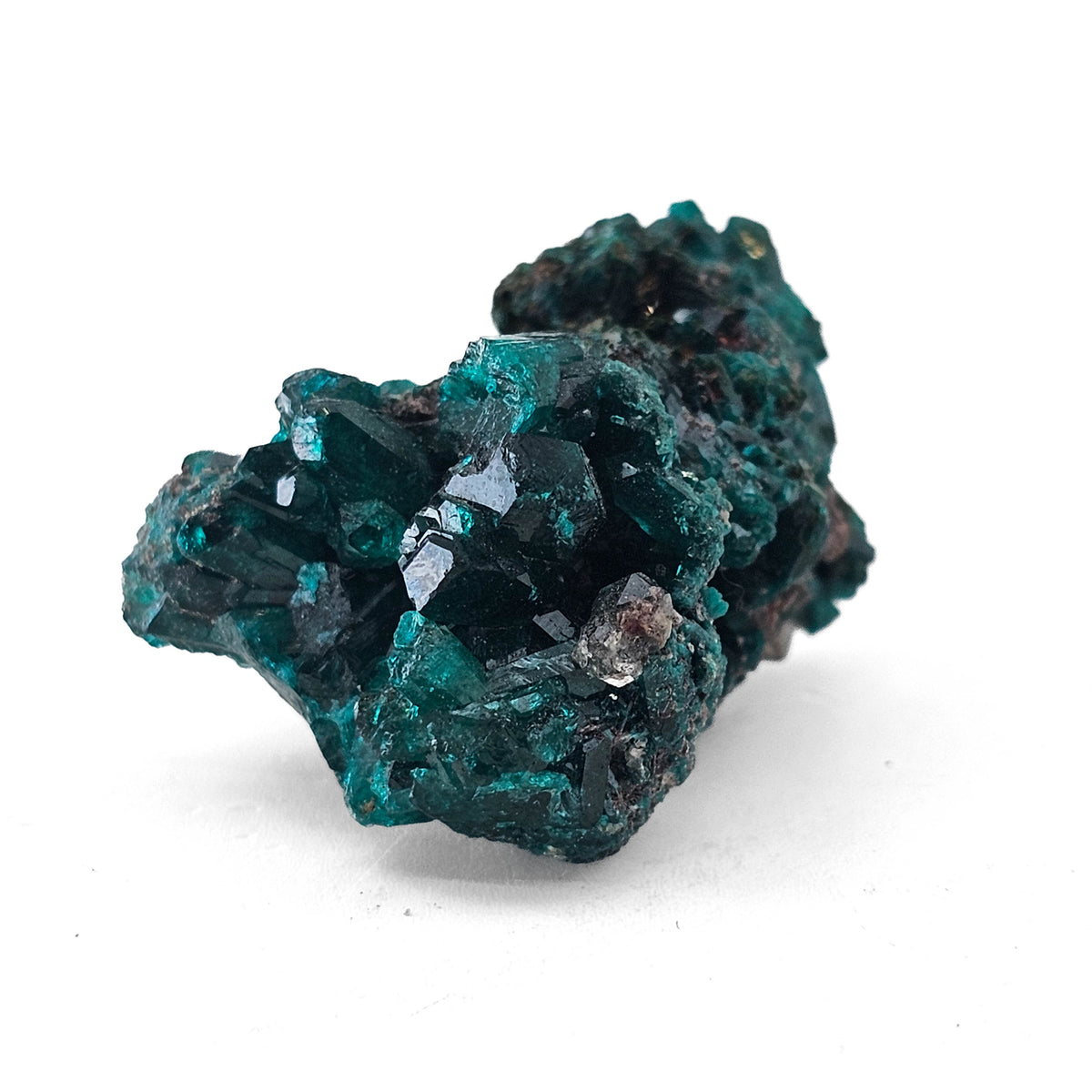 Dioptase specimen from Mindouli District, Pool Department, Republic of the Congo.