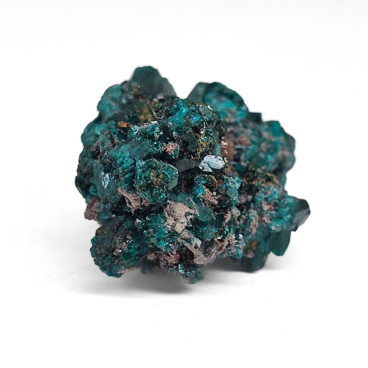 Dioptase specimen from Mindouli District, Pool Department, Republic of the Congo.