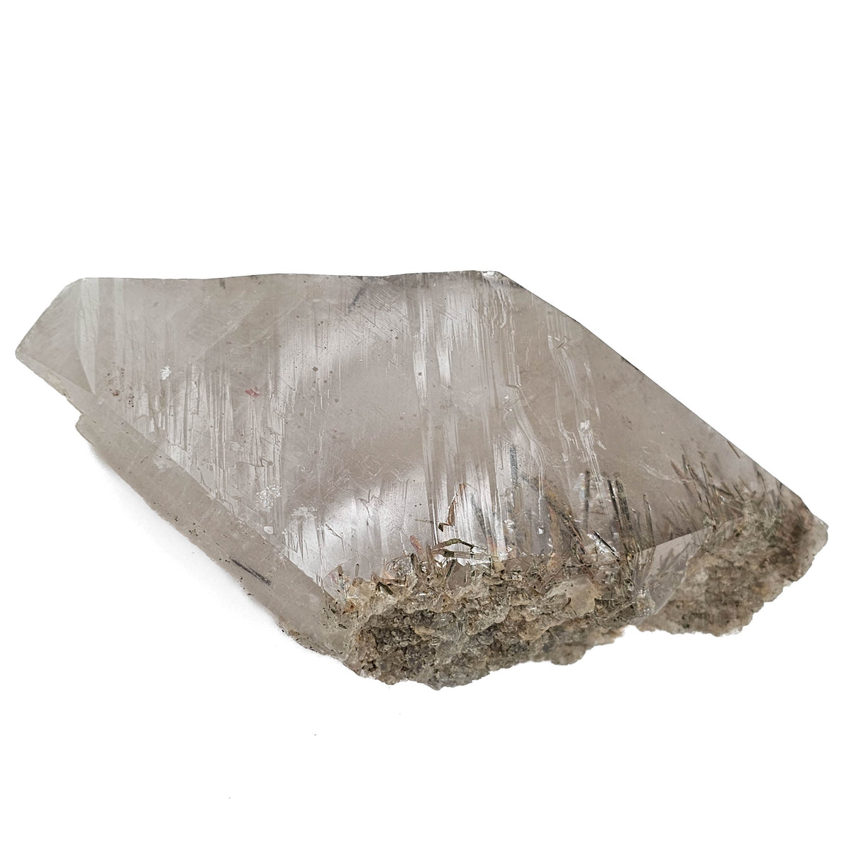 Epidote in Quartz specimen from Minas Gerais, Brazil.