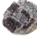 Pyrite and Quartz on Purple Fluorite - Specimen