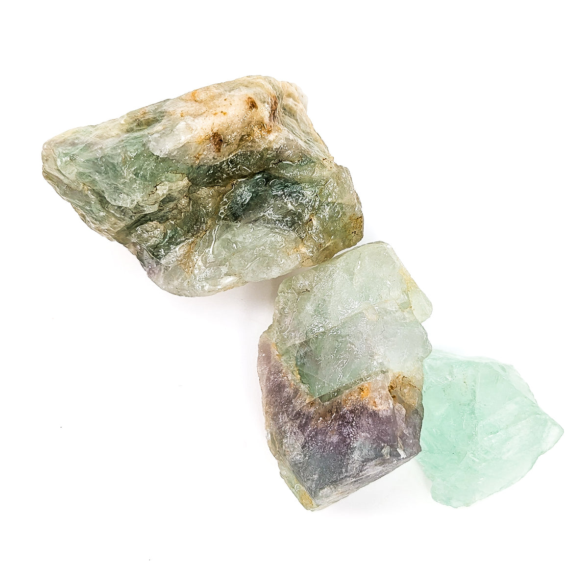 Fluorite rough from Kelowna, BC – three pieces