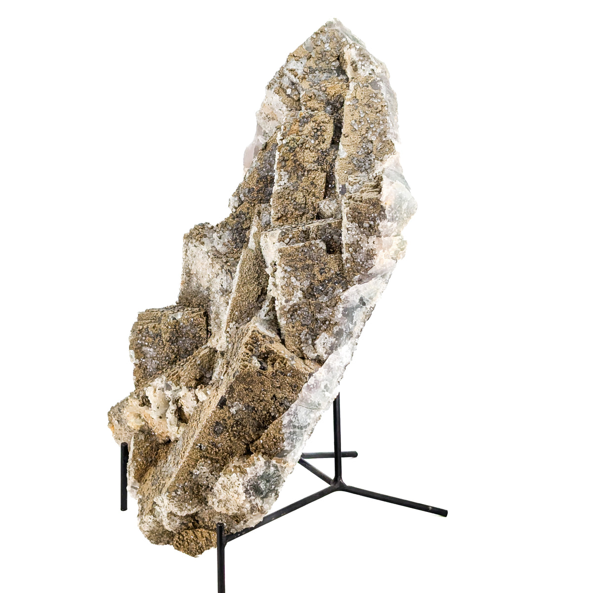 Fluorite with Pyrite specimen, most likely from Sidi Ayad, Boulemane, Morocco.