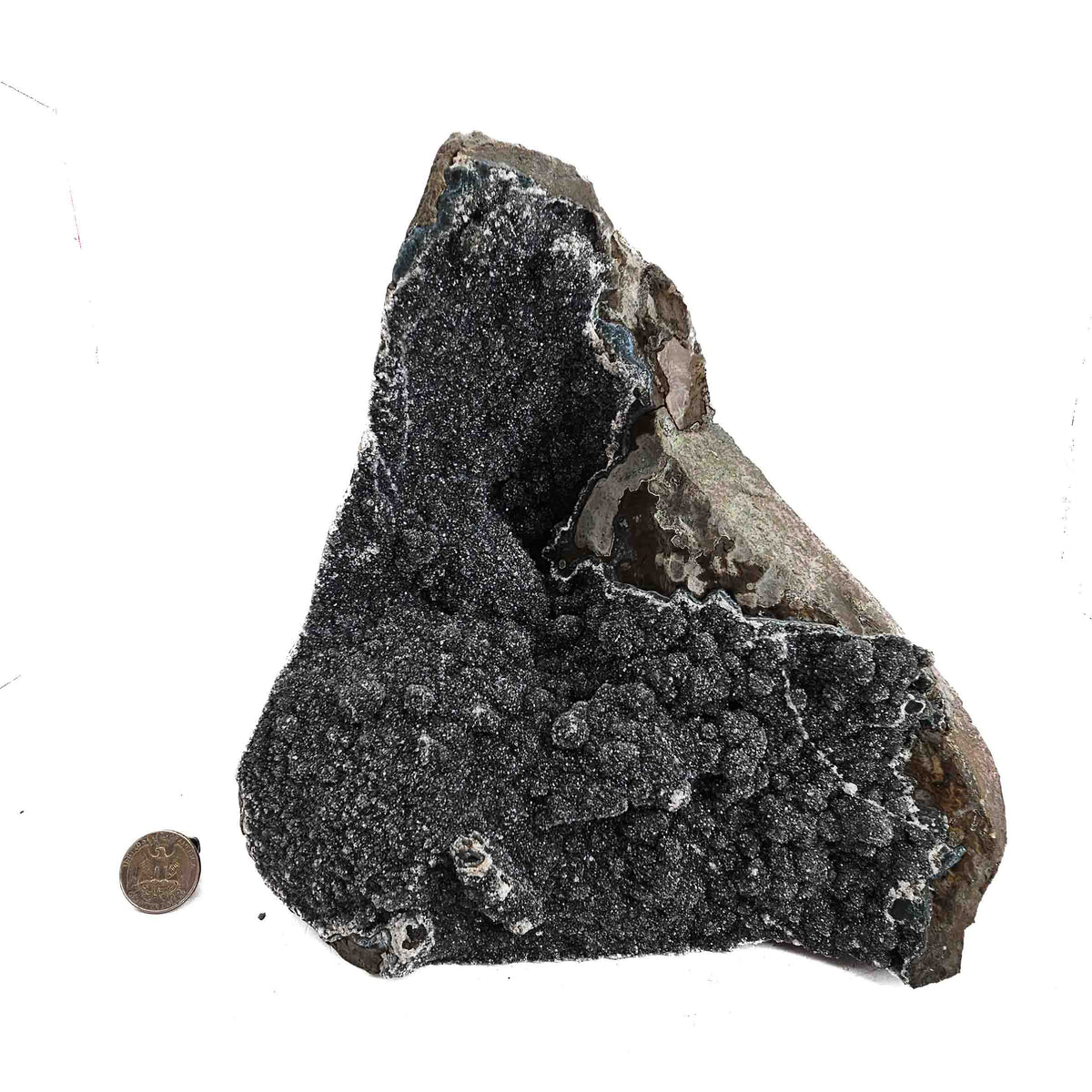 Black Amethyst specimen, a variety of quartz, from Rio Grande do Sul, Brazil.
