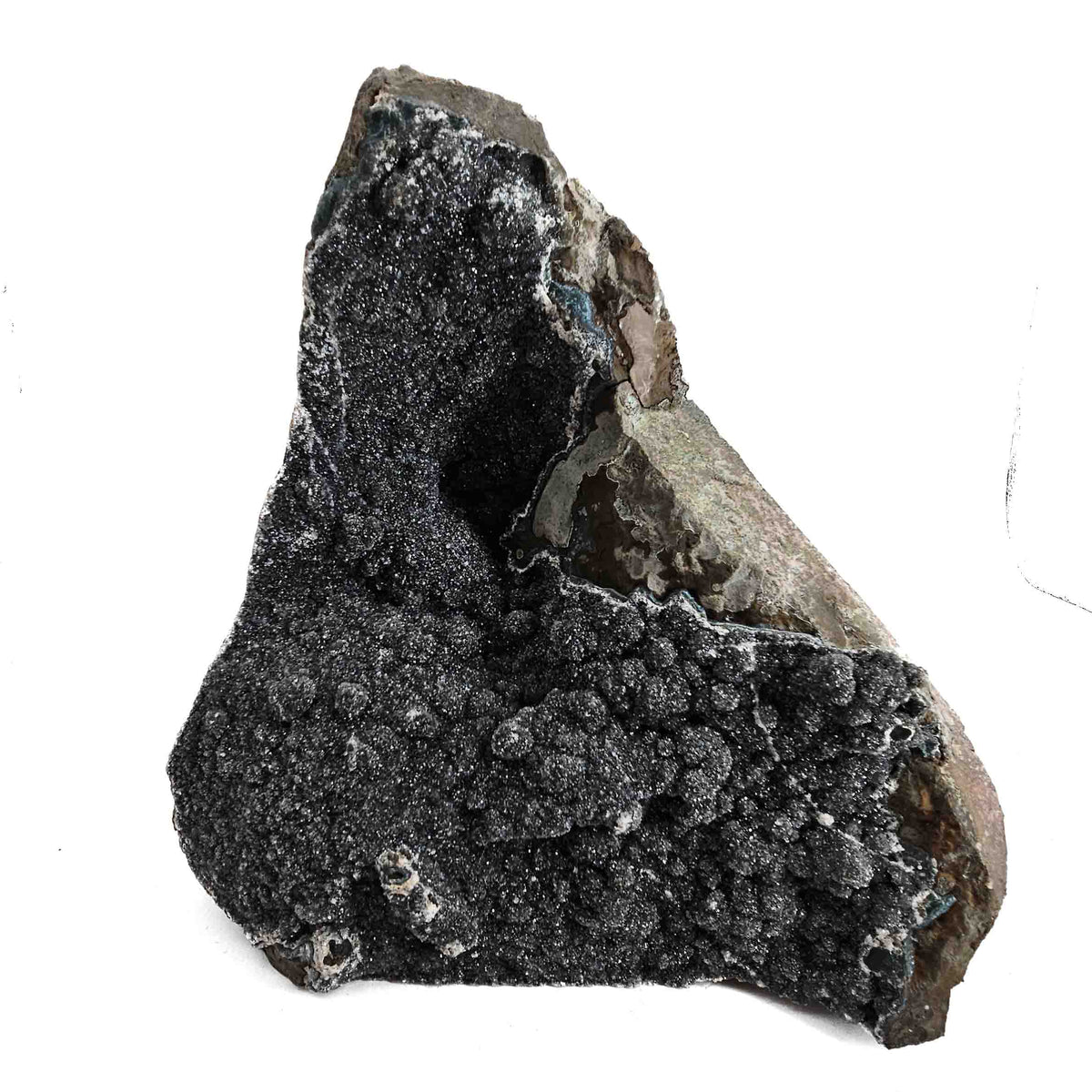 Black Amethyst specimen, a variety of quartz, from Rio Grande do Sul, Brazil.