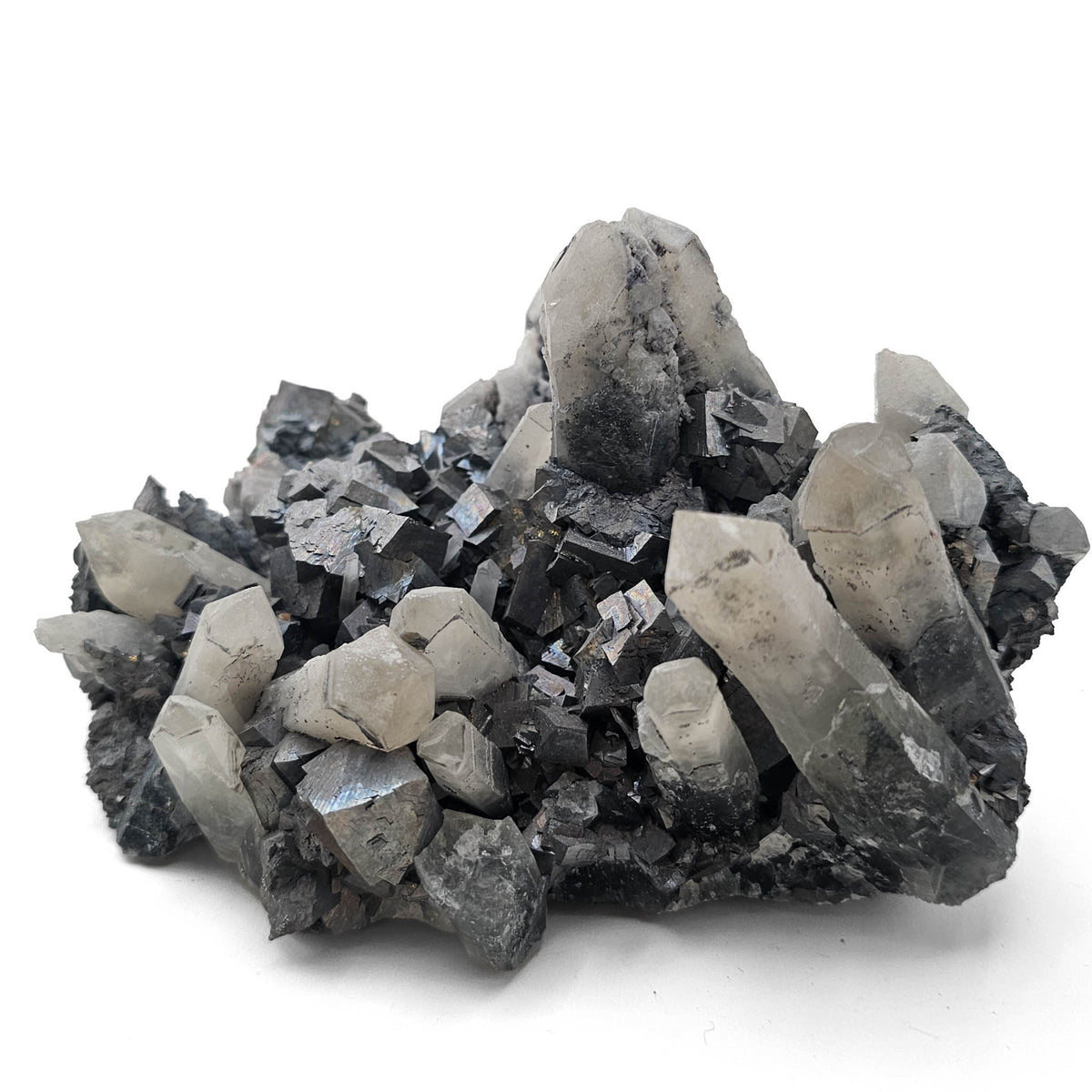 Galena with Quartz specimen from Chenzhou mining district, Hunan Province, China.