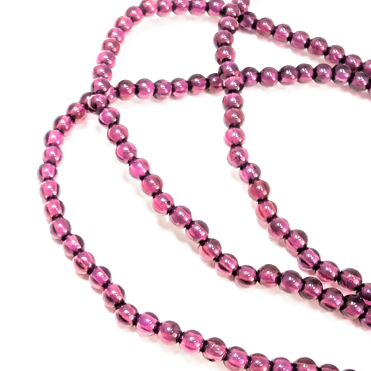 Rhodolite garnet round bead bracelet – bracelets, close view