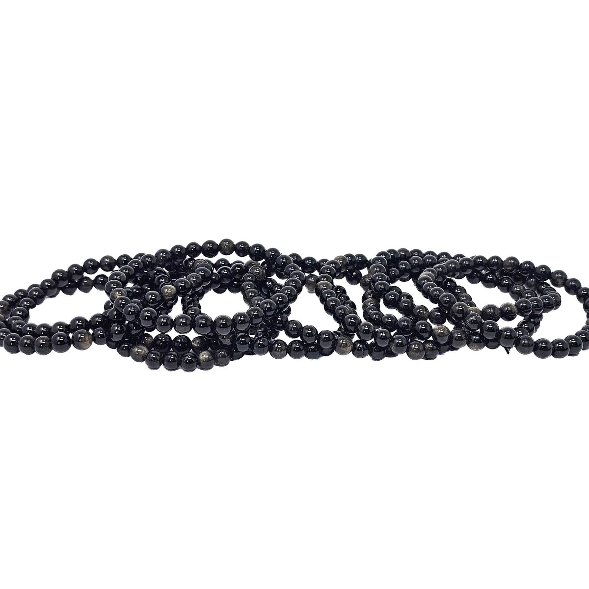 Gold Sheen Obsidian round bead bracelet.