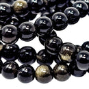 Gold Sheen Obsidian - Round Bead Bracelet