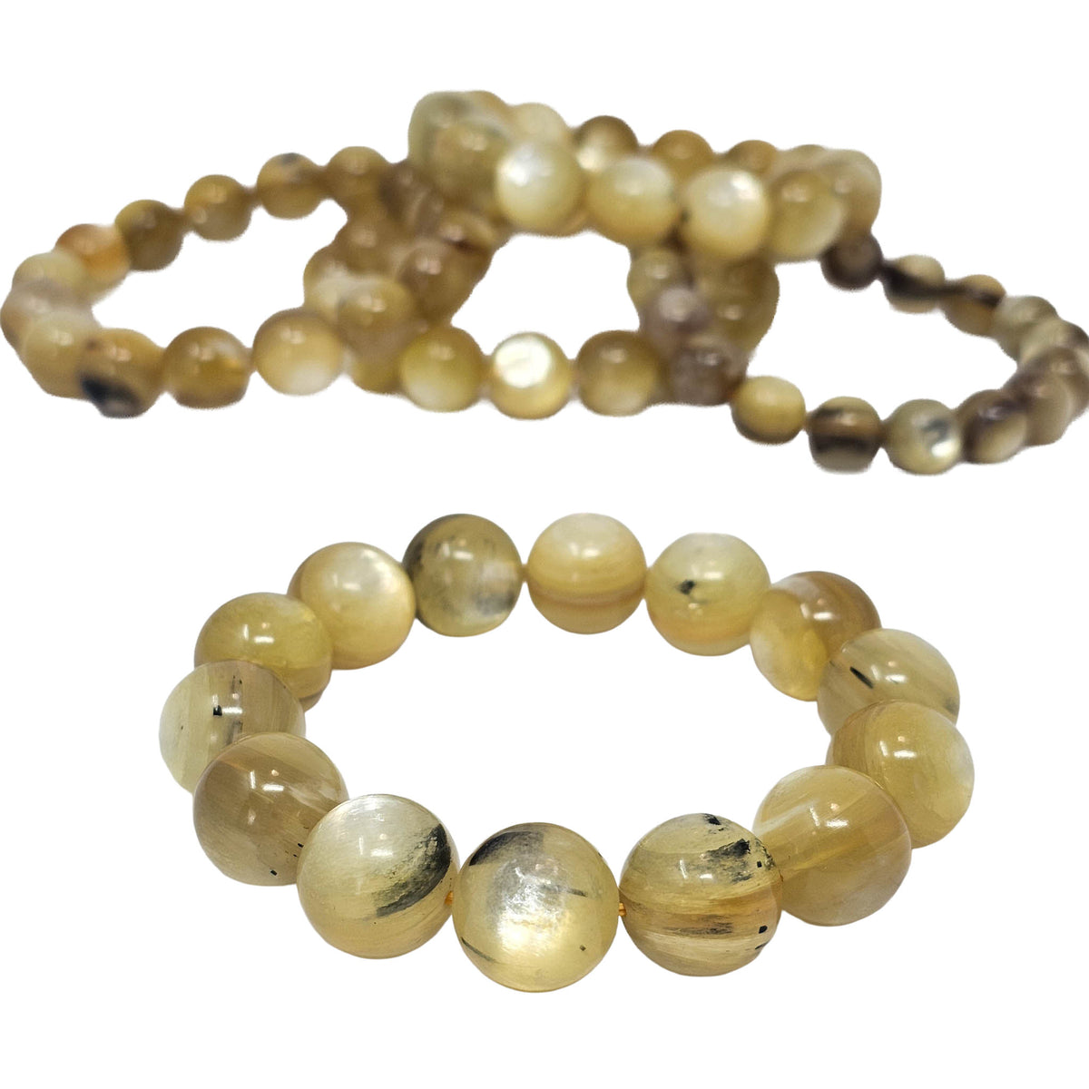Golden Mica - Round Bead Bracelet - Solar Plexus Chakra - Brazil 