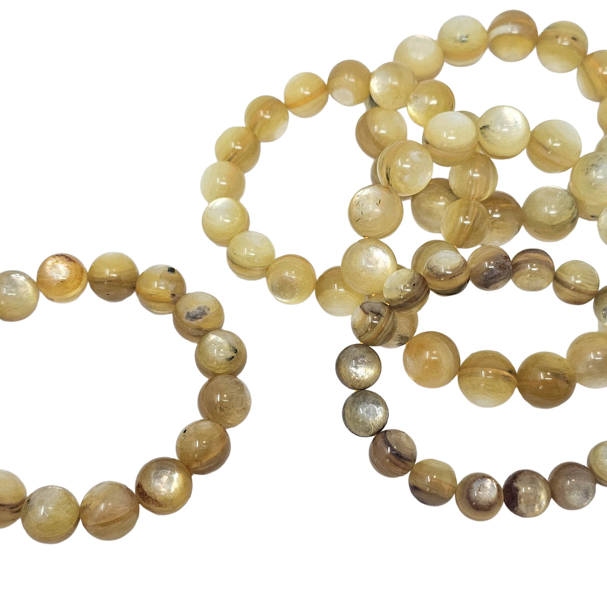 Golden Mica - Round Bead Bracelet - Solar Plexus Chakra - Brazil 