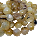 Golden Mica - Round Bead Bracelet - Solar Plexus Chakra - Brazil 