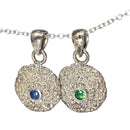 Goopies - Pendant - Tsavorite (green) - Tanzania - Blue Sapphire - Sri Lanka - Sterling Silver - Broken Ox Creations - BC, Canada 