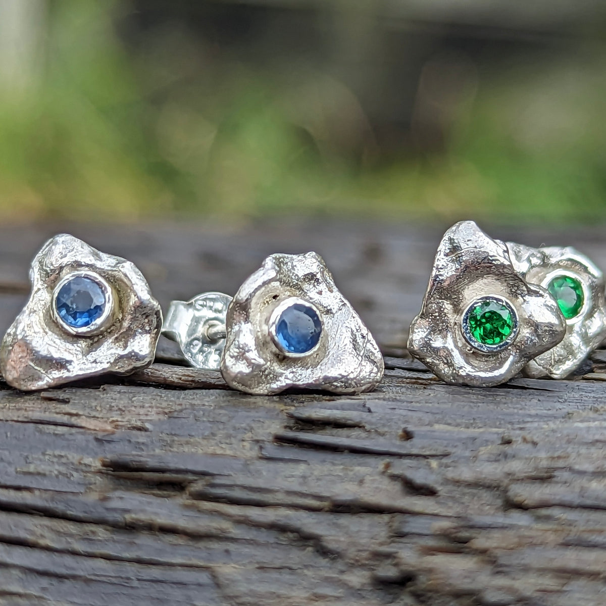 Goopies with Stone Stud earring in sterling silver.