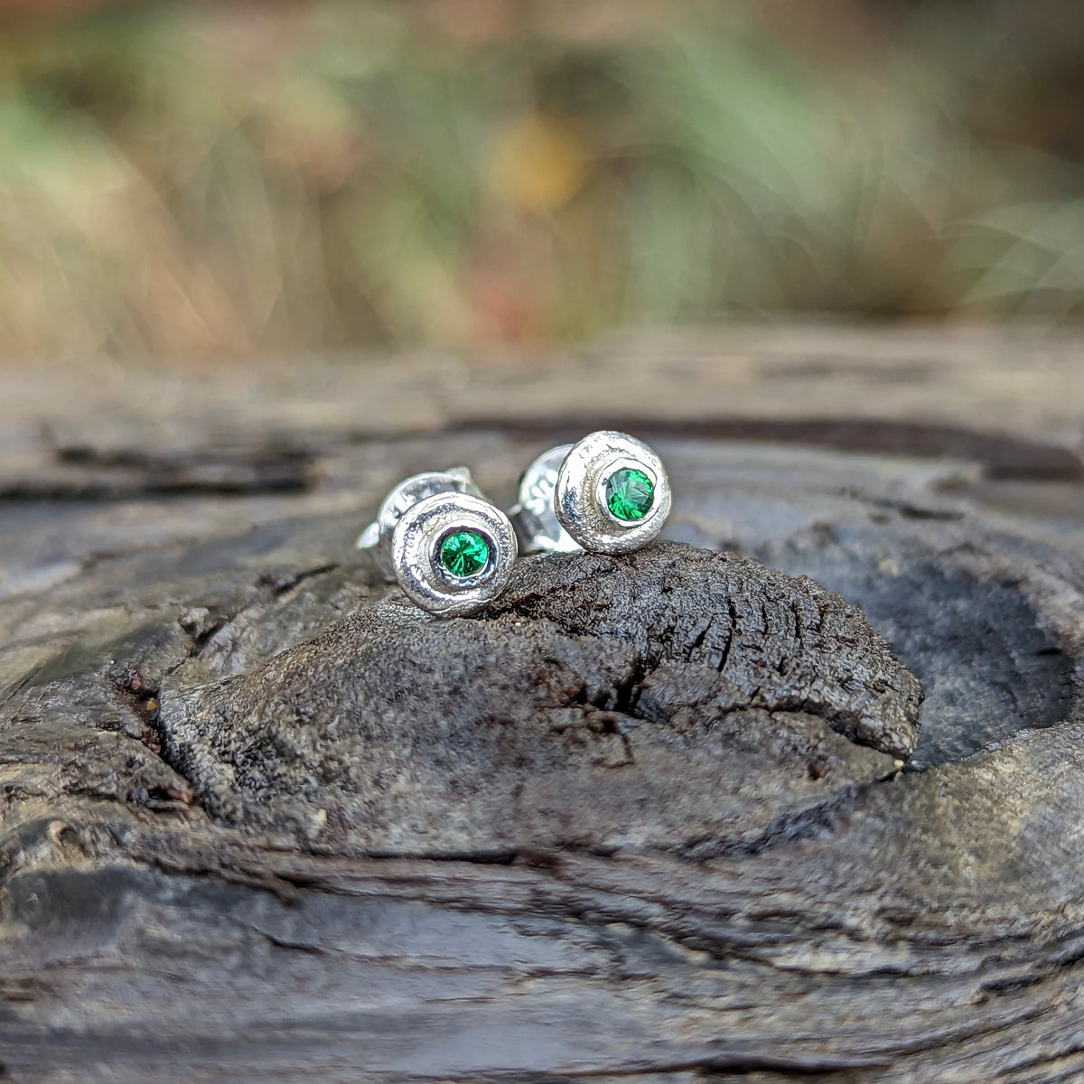 Goopies with Stone Stud earring in sterling silver.