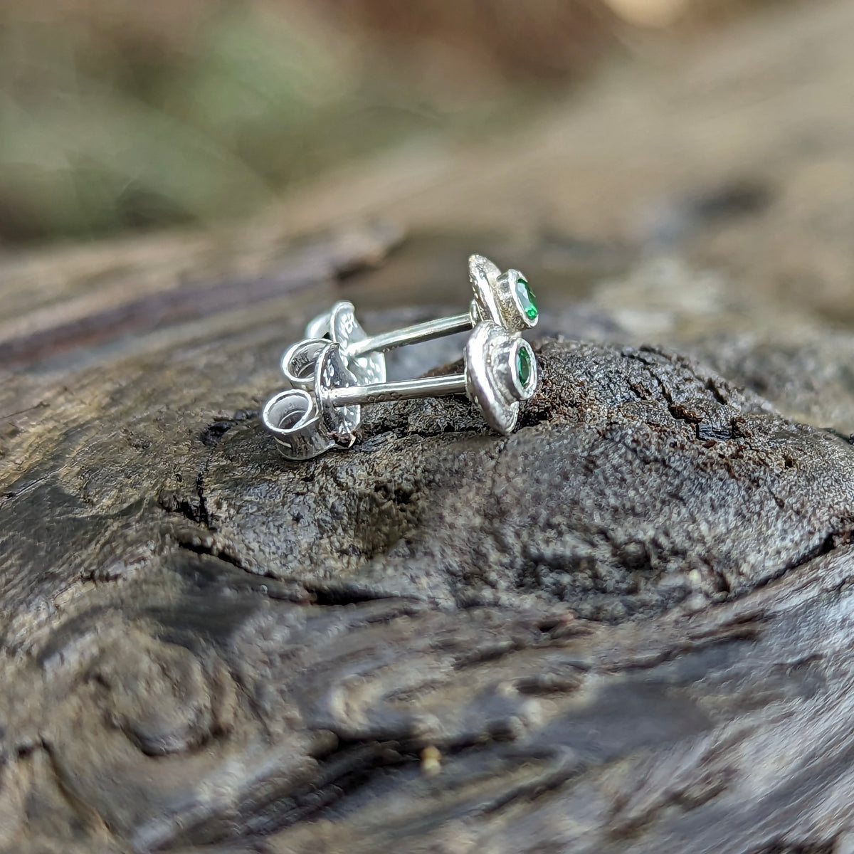 Goopies with Stone Stud earring in sterling silver.