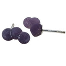 Grape Agate - Stud Earring - Indonesia - Sterling Silver - Third Eye and Crown chakras