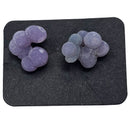 Grape Agate - Stud Earring - Indonesia - Sterling Silver - Third Eye and Crown chakras