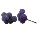 Grape Agate - Stud Earring - Indonesia - Sterling Silver - Third Eye and Crown chakras