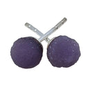 Grape Agate - Stud Earring - Indonesia - Sterling Silver - Third Eye and Crown chakras