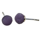 Grape Agate - Stud Earring - Indonesia - Sterling Silver - Third Eye and Crown chakras