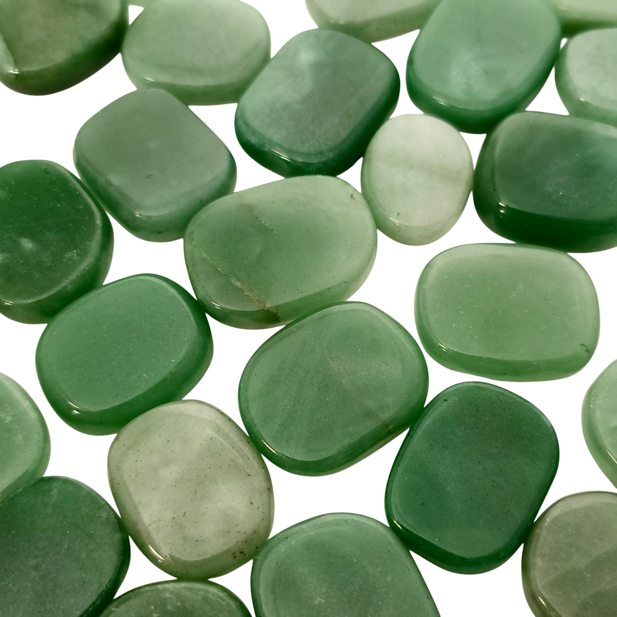 Green Aventurine flat tumble from Brazil.