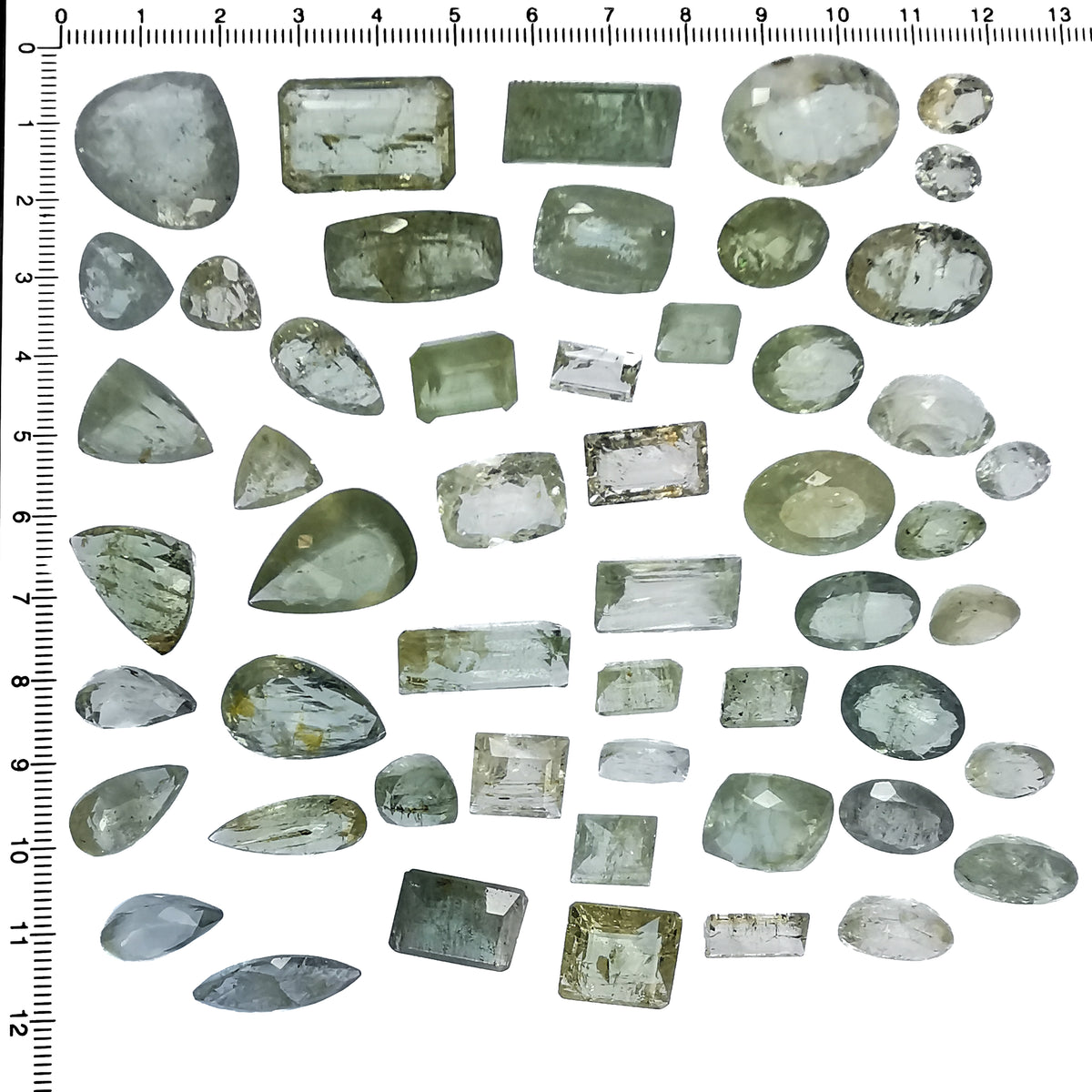 Green Beryl/ Aquamarine facet, a variety of beryl.