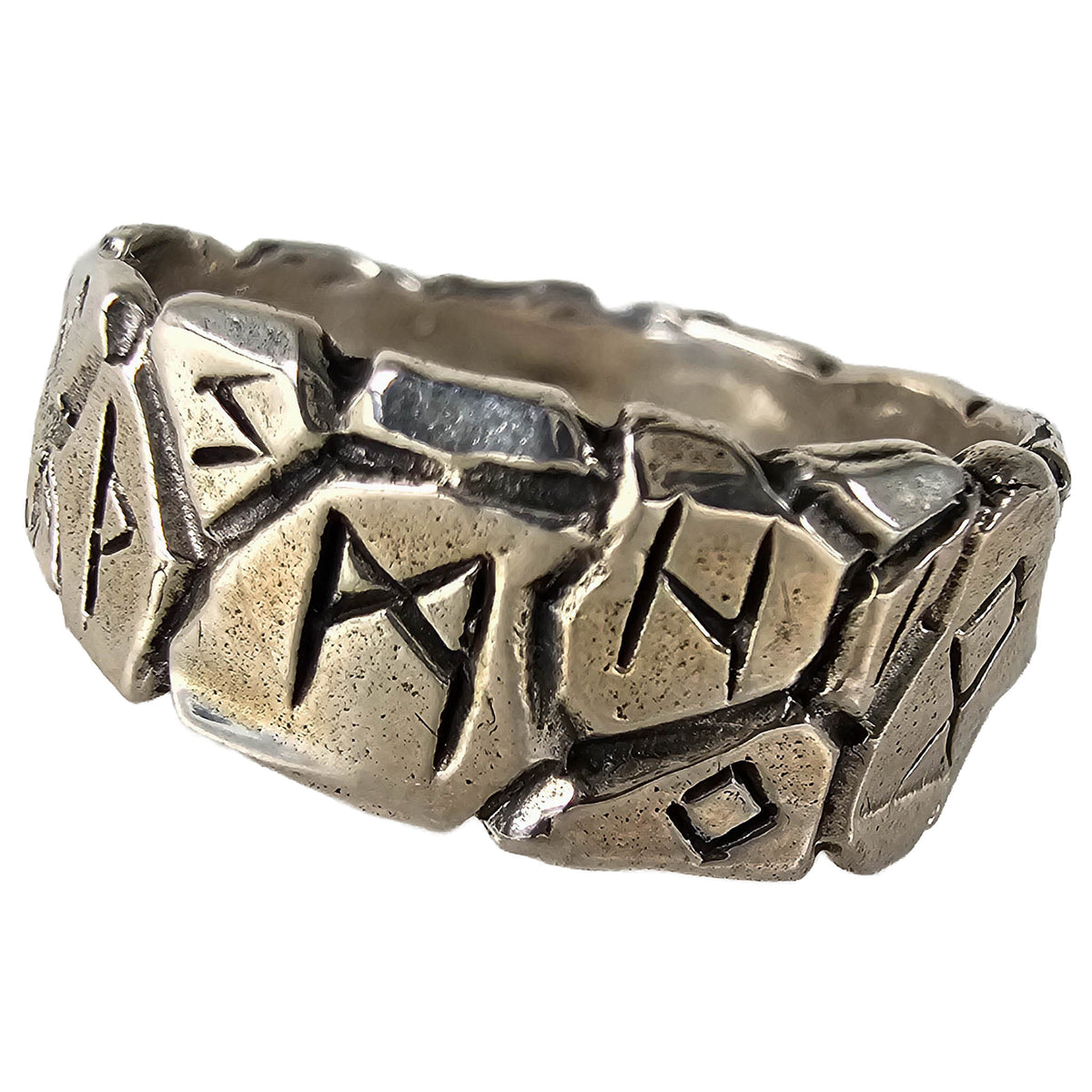 Heimdall organic ring in sterling silver (oxidized).