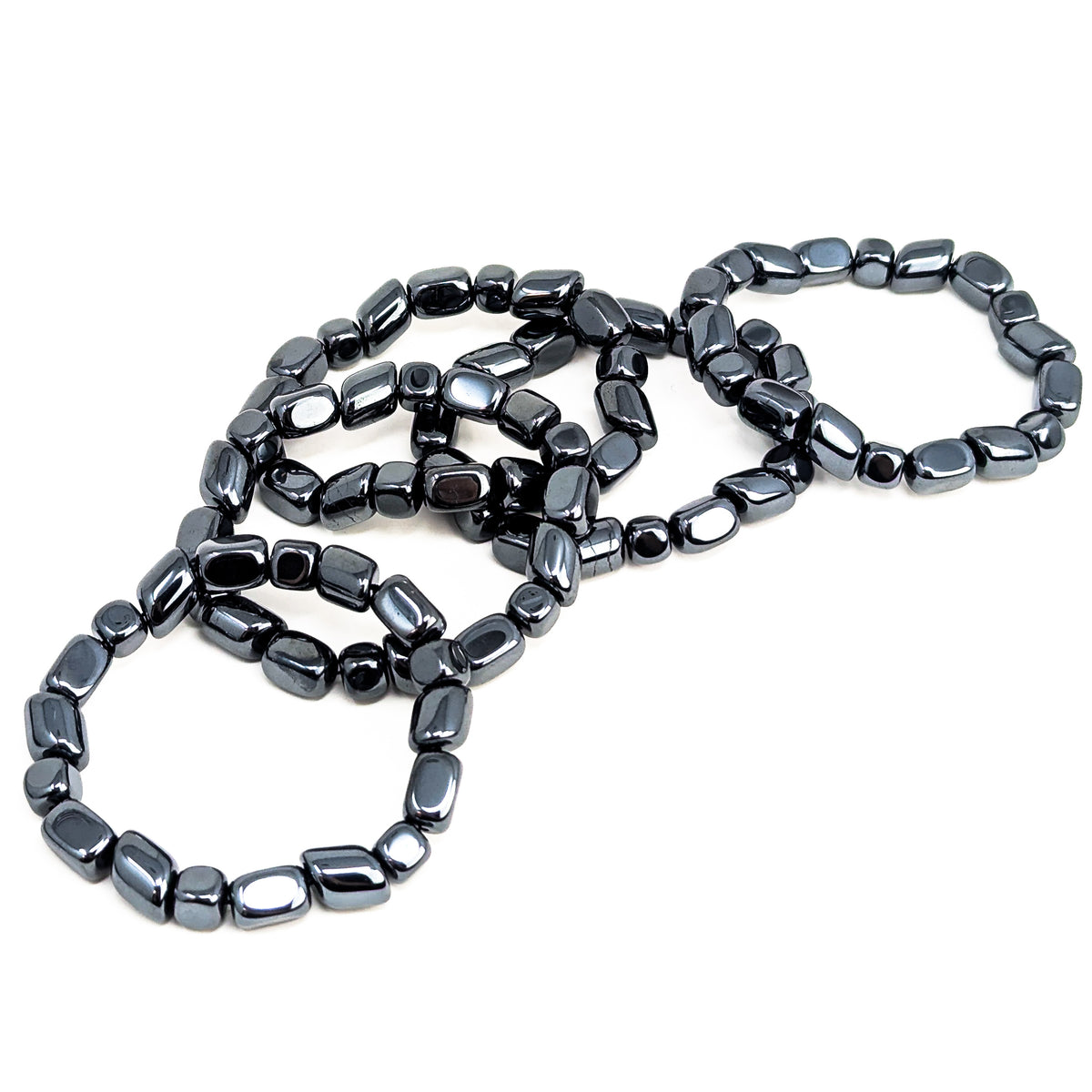 Hematite tumbled bead bracelet – group of bracelets