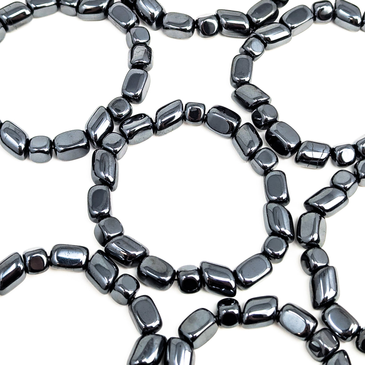 Hematite tumbled bead bracelet – linked bracelets