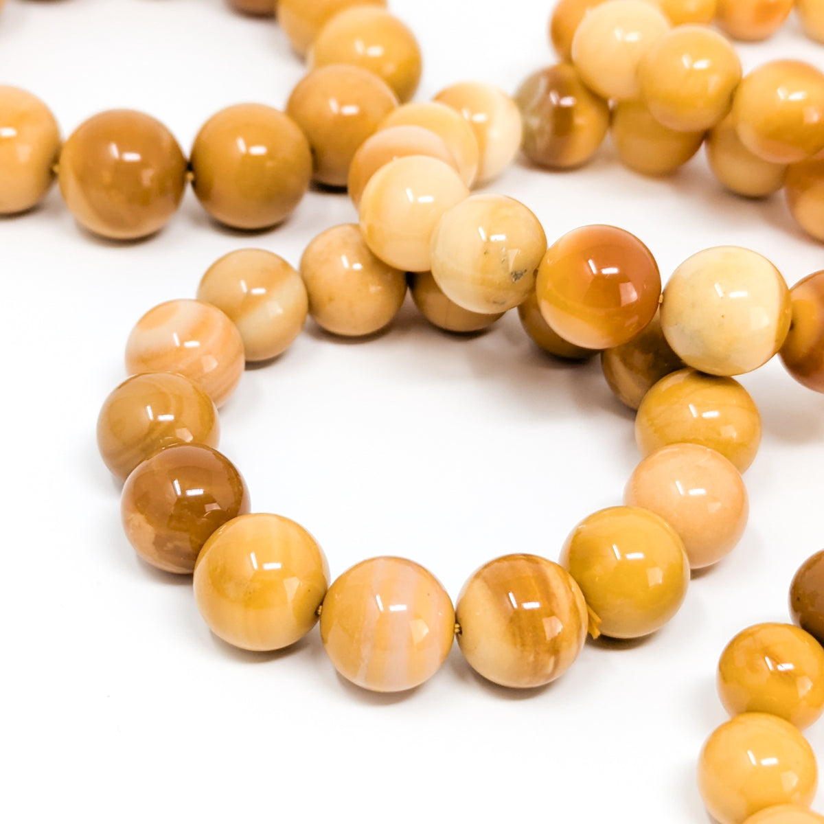 Honey agate round bead bracelet, photo 1 of 10
