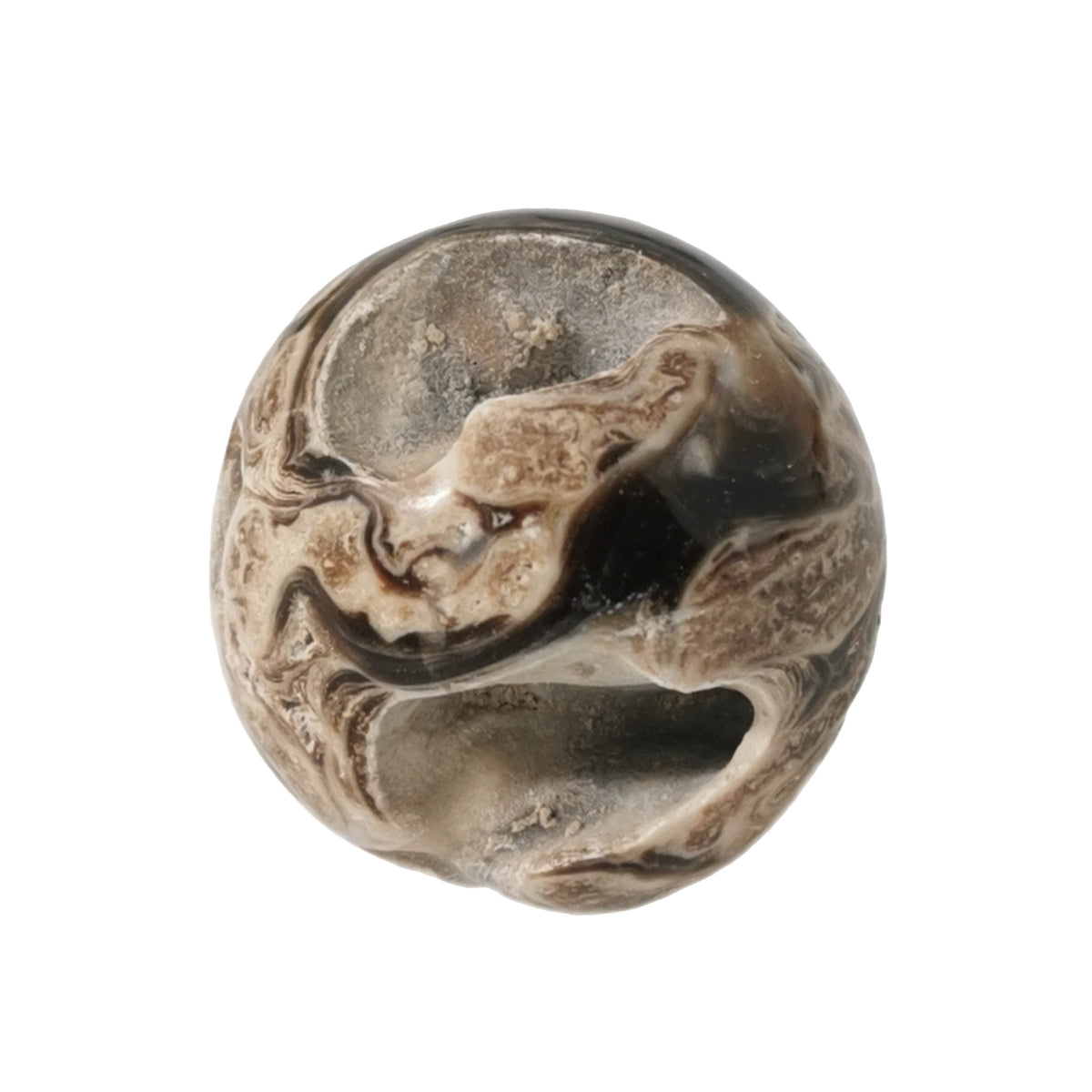 Chocolate Calcite mini sphere, calcium carbonate.