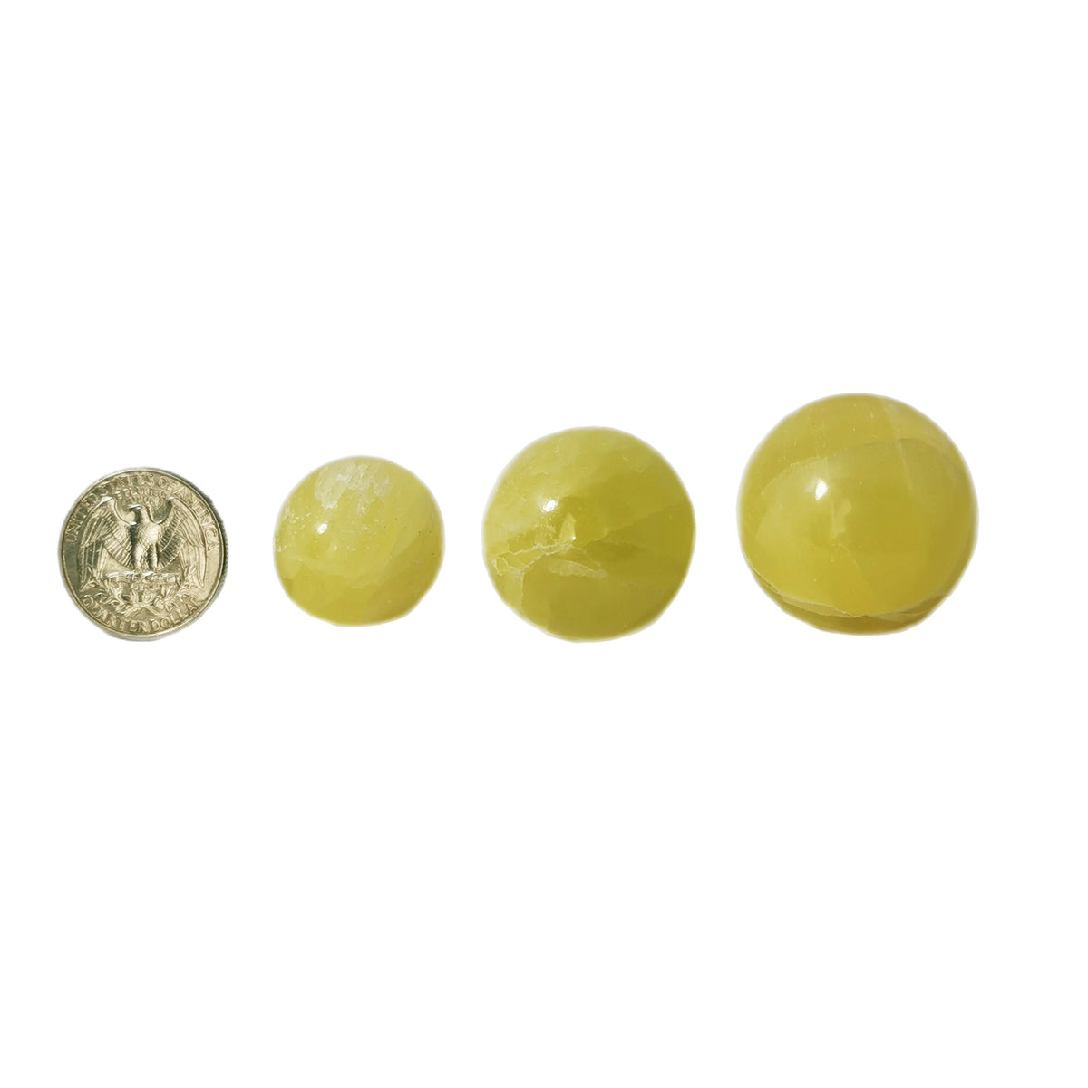 Lemon Calcite mini sphere, calcium carbonate.