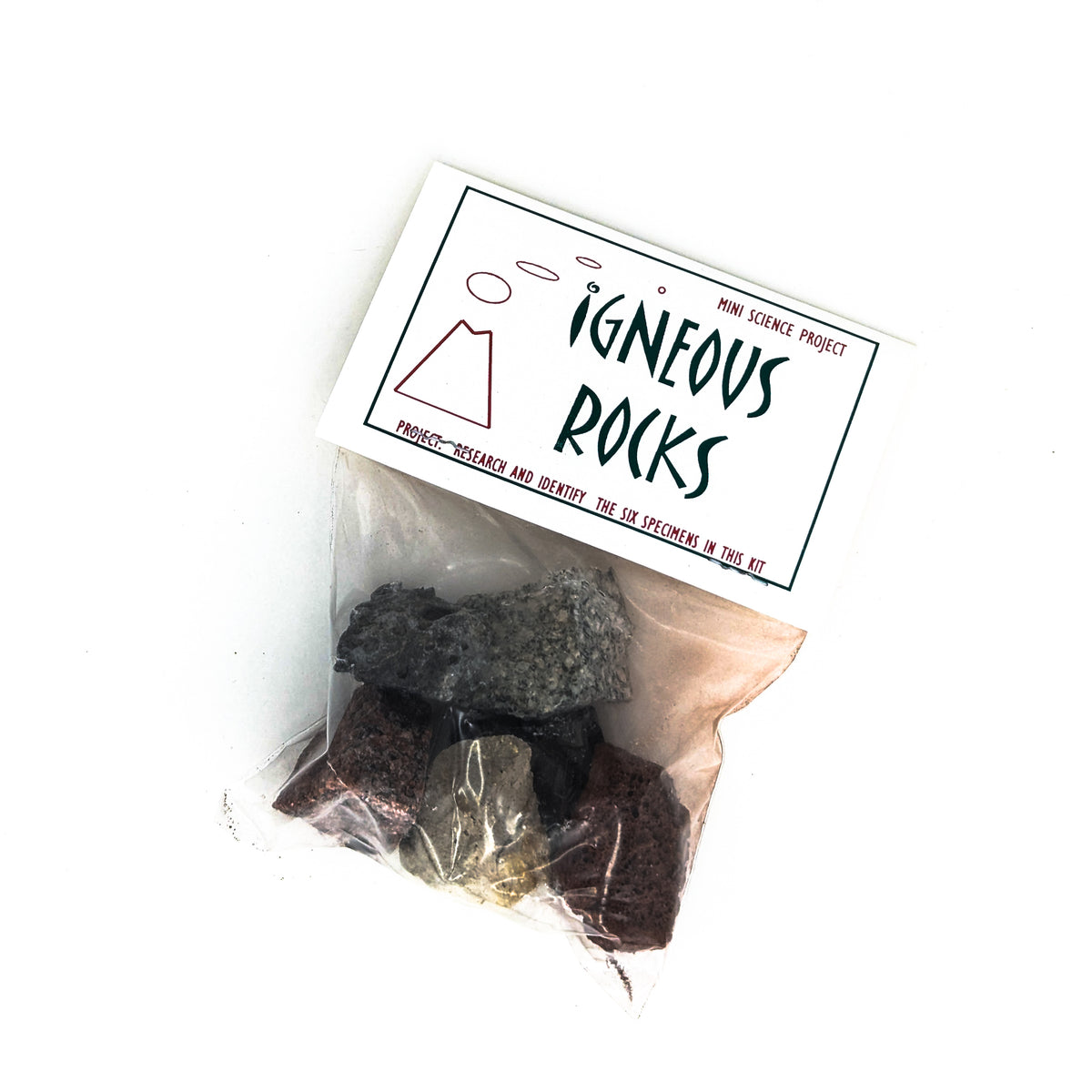 Igneous Rocks education set, made of assorted igneous rocks.