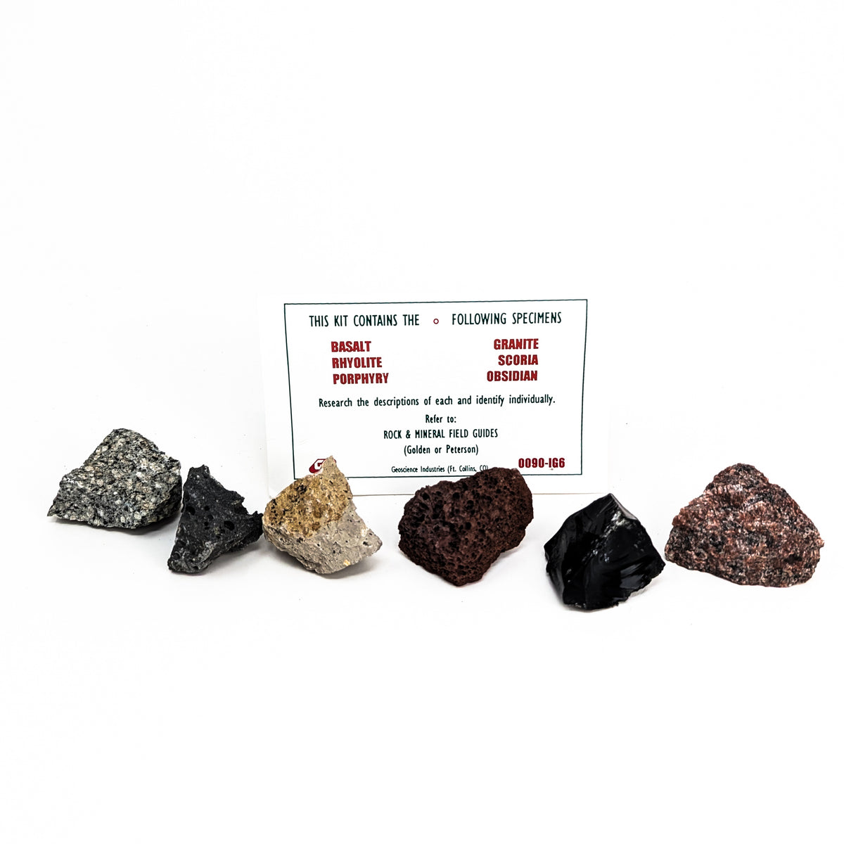 Igneous rock education set – samples with card