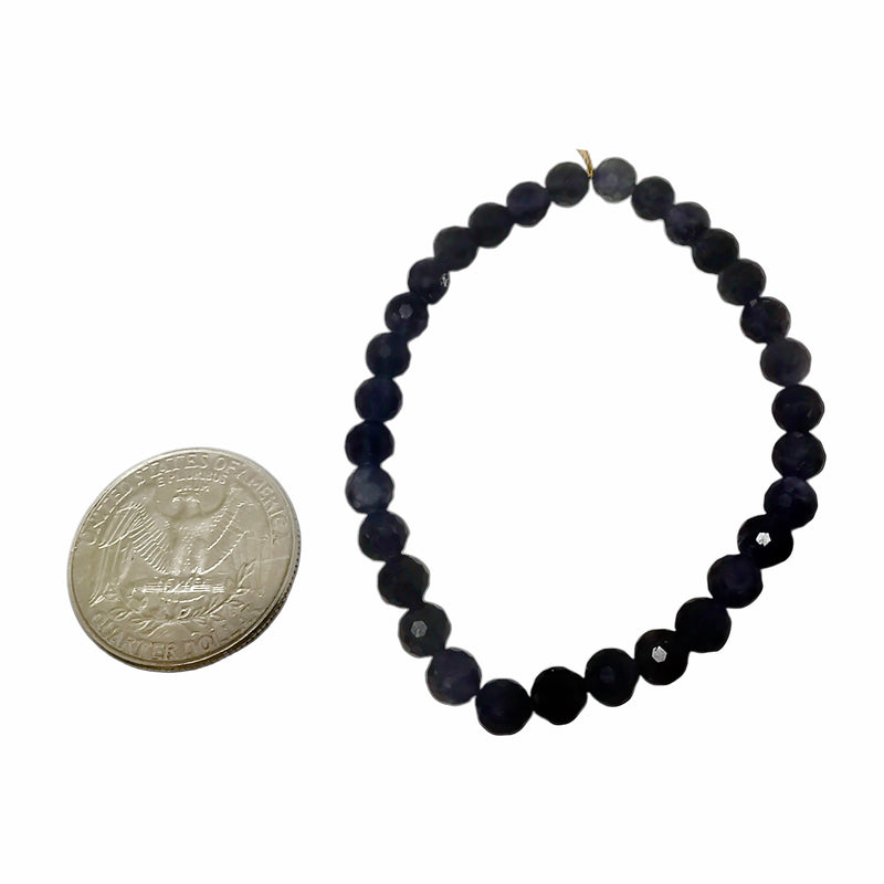 Iolite - Faceted Round Bead Bracelet