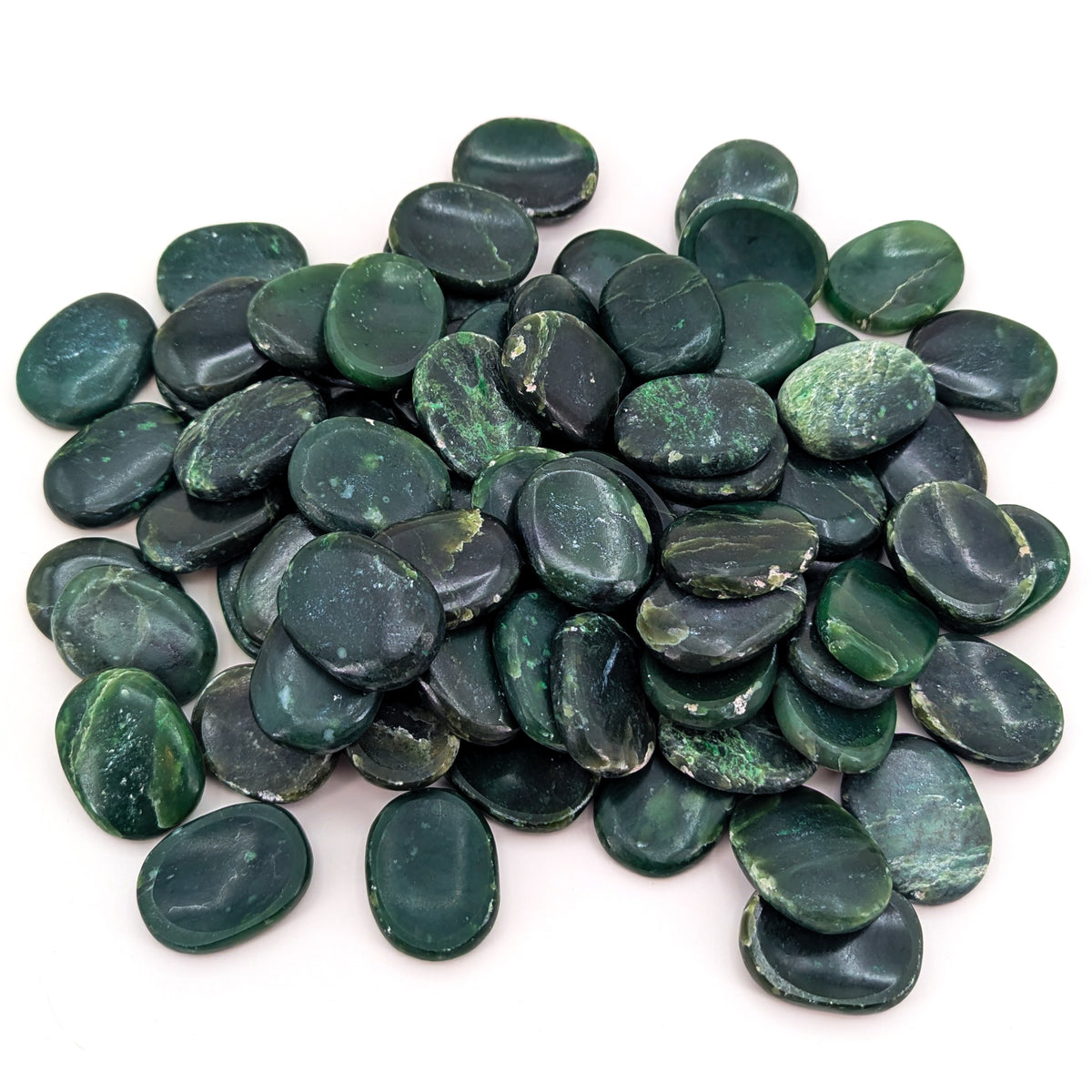 Nephrite Jade worry stone from British Columbia, Canada.