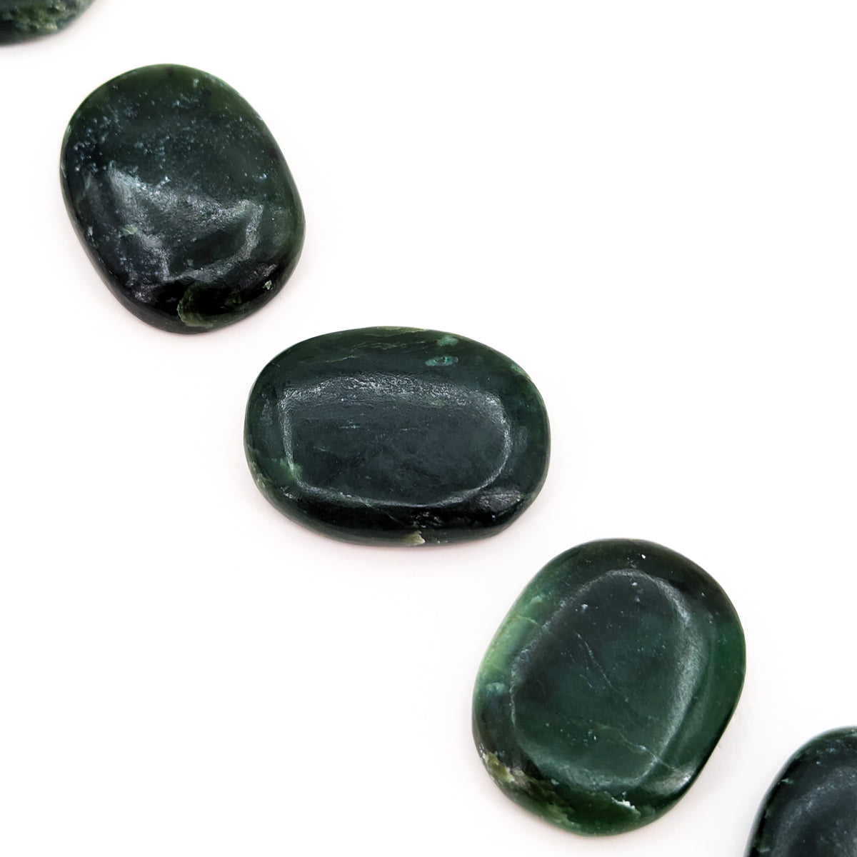 Nephrite Jade worry stone from British Columbia, Canada.